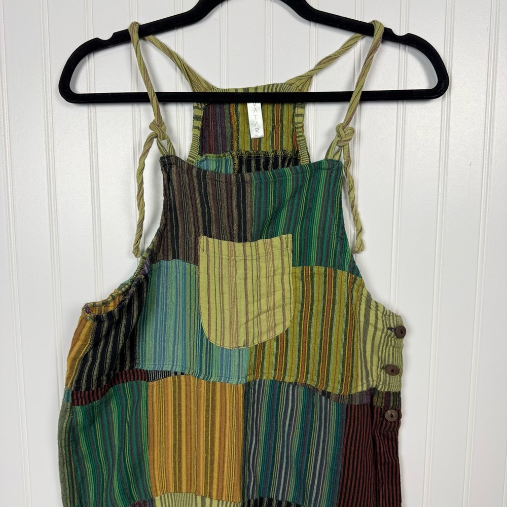 Patchwork Cotton Overalls Small Avatar Fair Trade… - image 4